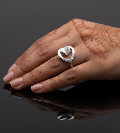 Heart in Heart 925 AD Ring