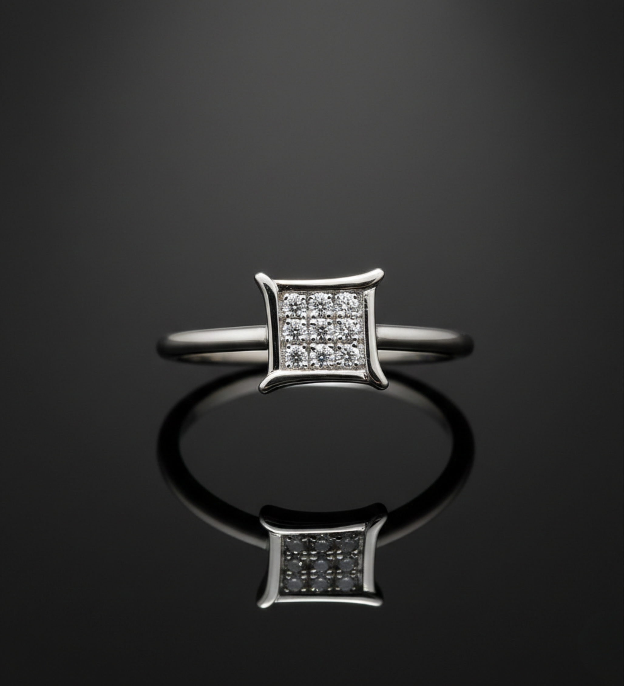 Square Shape AD Ring