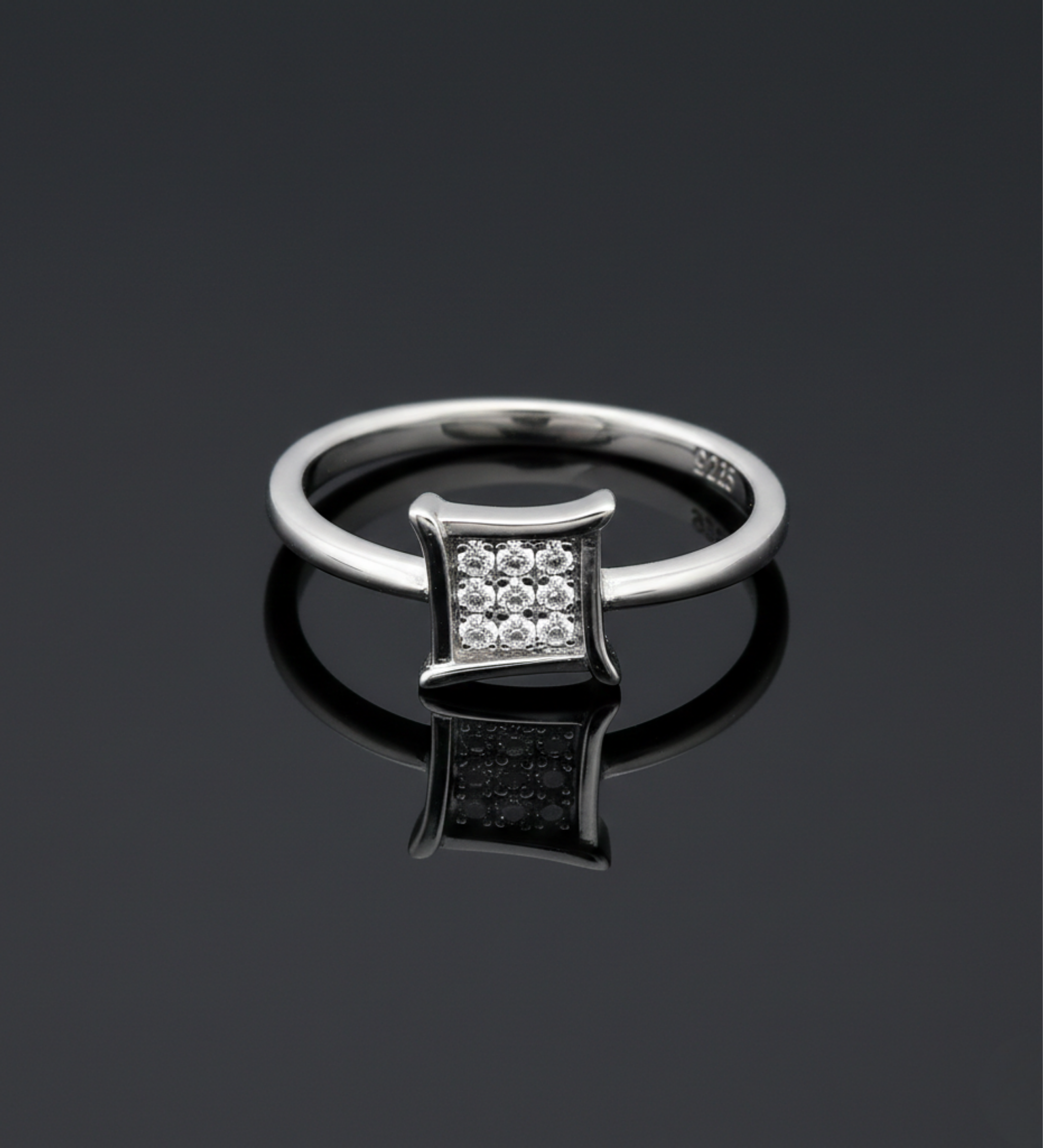 Square Shape AD Ring