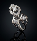 925 Sterling Silver Royal Teardrop Trio Ring