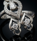925 Sterling Silver Royal Teardrop Trio Ring