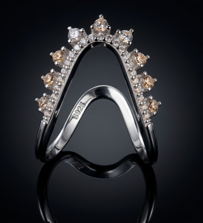925 Premium Sterling Silver Adjustable V Shape Ring