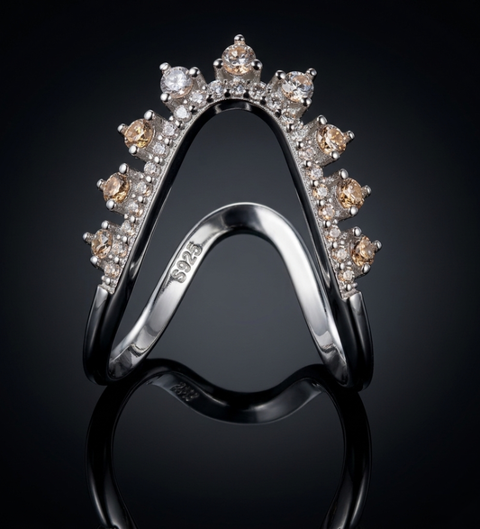 925 Premium Sterling Silver Adjustable V Shape Ring