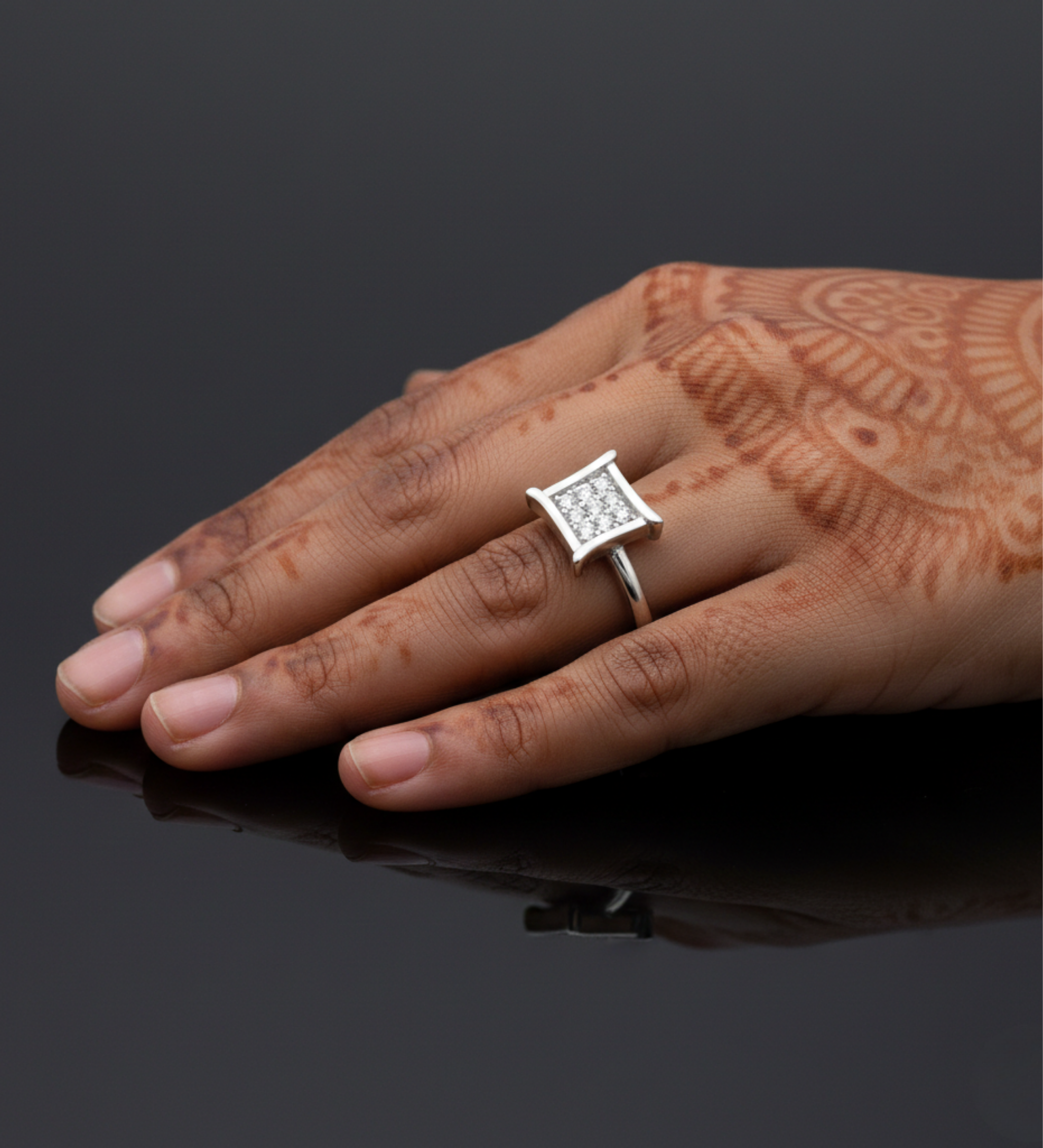 Square Shape AD Ring
