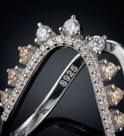 925 Premium Sterling Silver Adjustable V Shape Ring