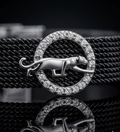 Leopard Circle Mesh Bracelet in 925 Sterling Silver