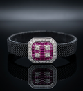 Ruby Red Mesh 925 Sterling Silver Bracelet