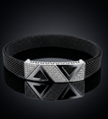 925 Sterling Silver Sparking Tringle Mesh Bracelet