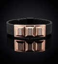 925 Sterling Rose Gold Loop Mesh Silver Bracelet