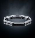 925 Sterling Silver Hexagonal Pave Link Bracelet
