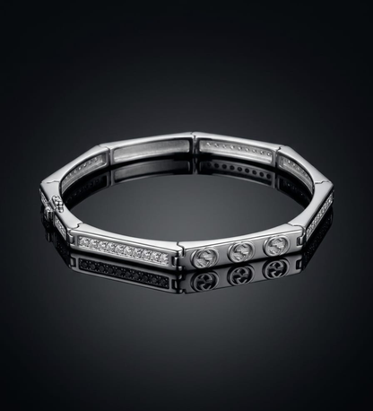925 Sterling Silver Geometric Link Bracelet