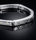 925 Sterling Silver Geometric Monogram Linked Bangle
