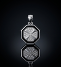 925 Sterling Silver Octagonal Onyx Cross Pendant