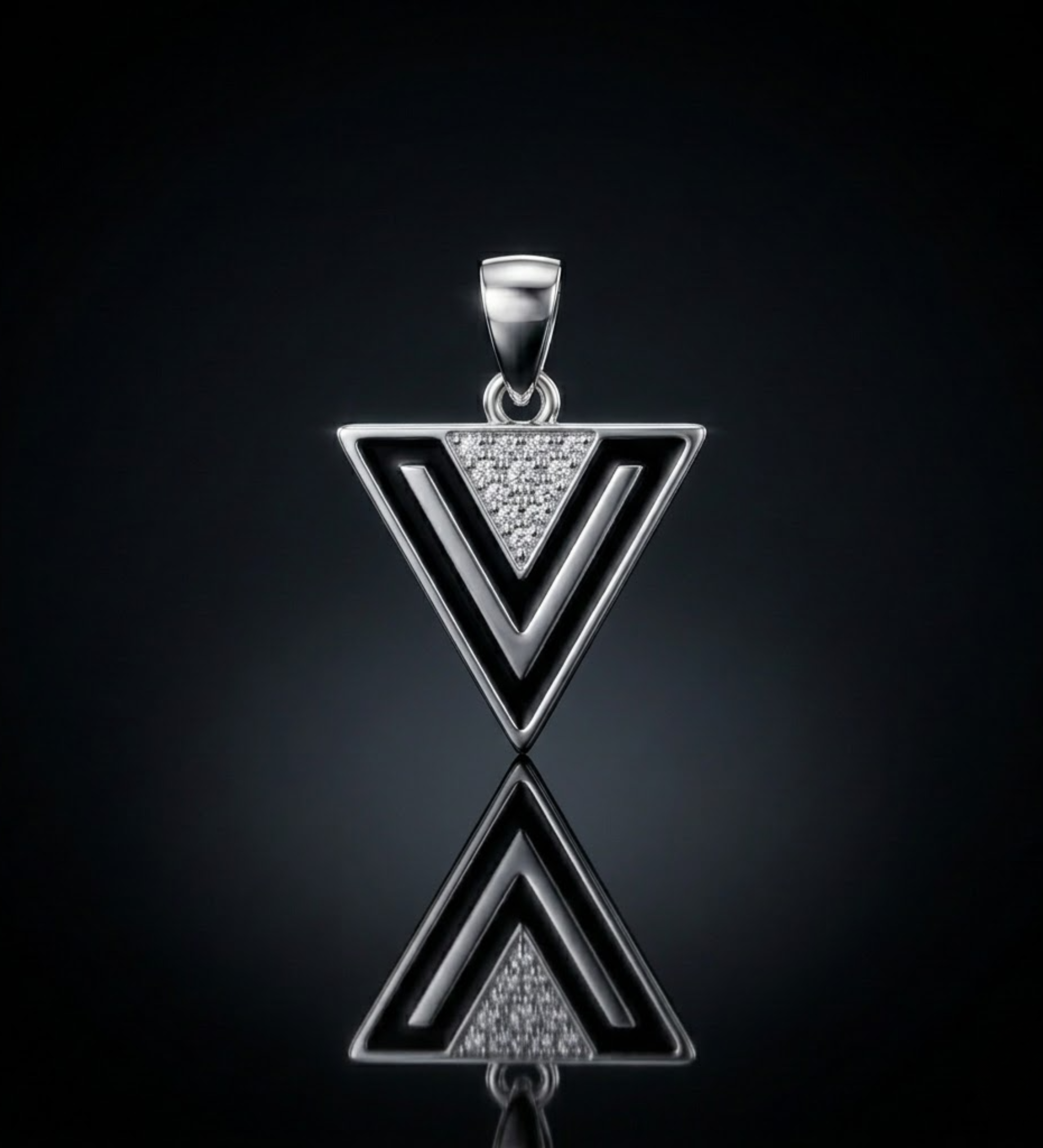 925 Sterling Silver Modern V-Shape Geometric Pendant