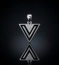 925 Sterling Silver Modern V-Shape Geometric Pendant