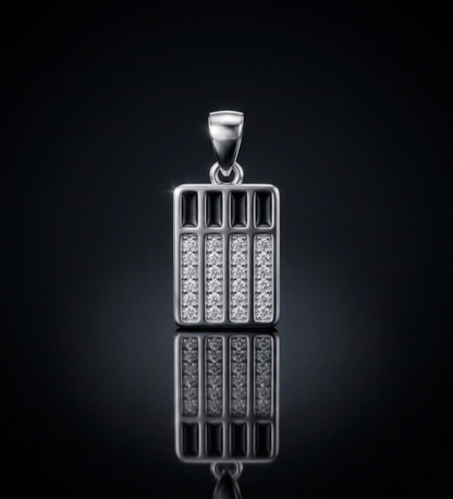 925 Sterling Silver Modern Geometric Pendant