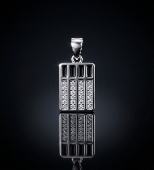 925 Sterling Silver Modern Geometric Pendant