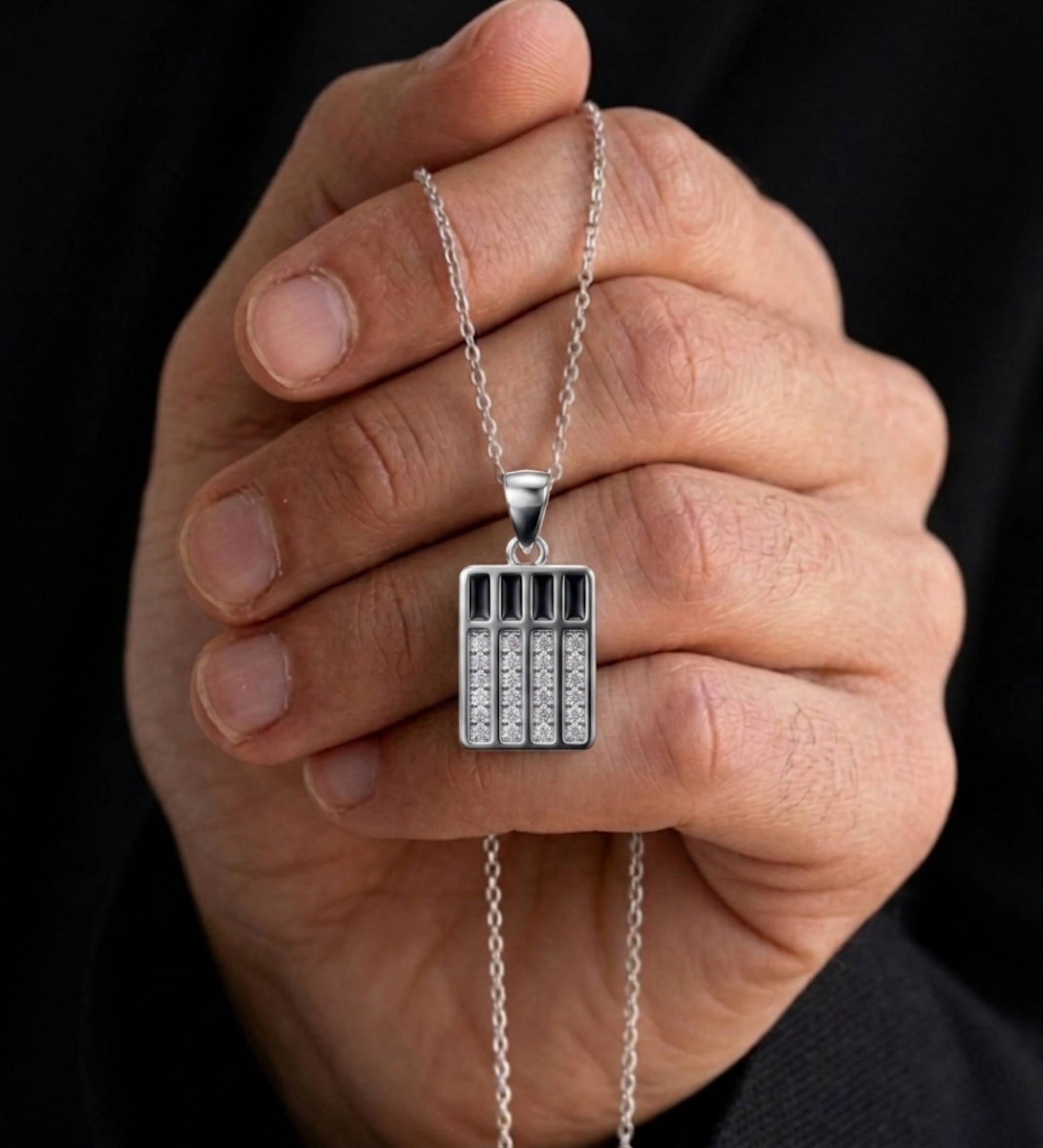 925 Sterling Silver Modern Geometric Pendant
