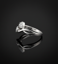 Double Hearts Sparkling AD Ring