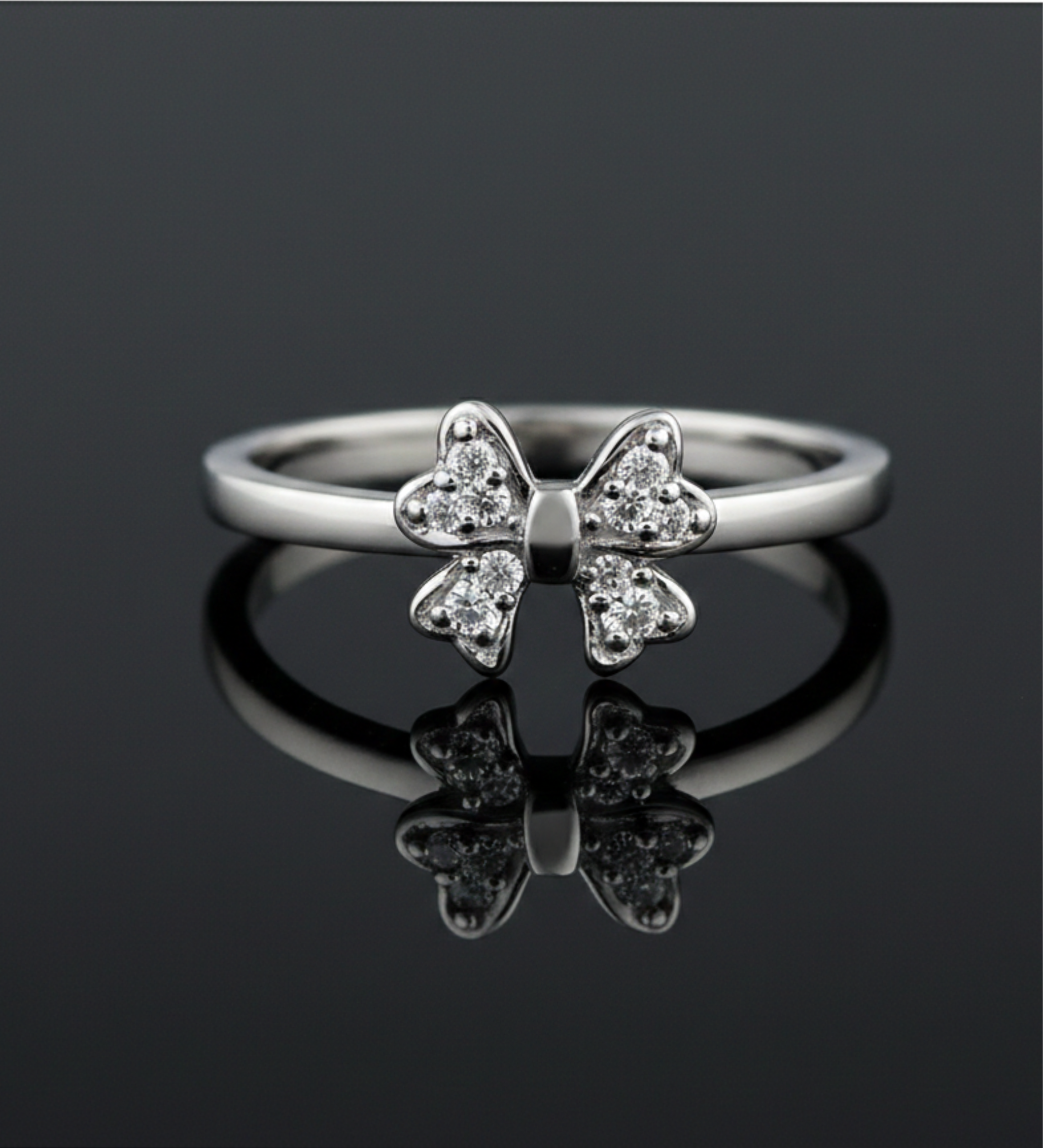 Sterling Silver Bow AD Ring
