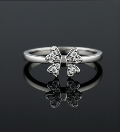 Sterling Silver Bow AD Ring