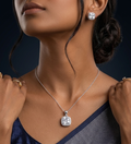 Radiant Cushion Cut Halo 925 Sterling Silver Jewellery Set