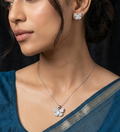 925 Sterling Silver Pave Butterfly Pendant and Earrings Set