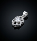 925 Sterling Silver Infinity Floral CZ Pendant