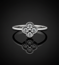 Sterling Silver Clover Shape AD Ring
