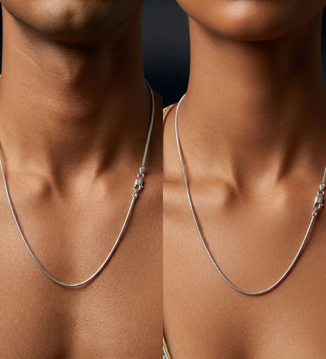 Sleek Snake Chain 925 Sterling Silver Necklace