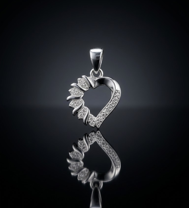 925 Sterling Silver Heart of Wings Pendant