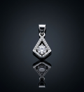 Geometric CZ Diamond Pendant in 925 Sterling Silver