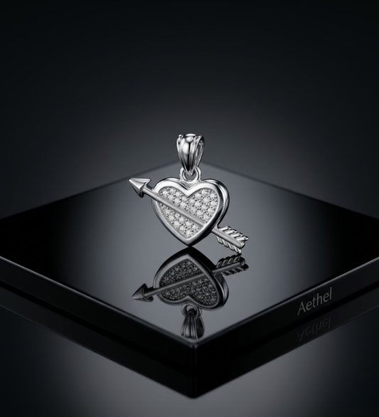 Cupid’s Arrow Heart Pendant in 925 Sterling Silver