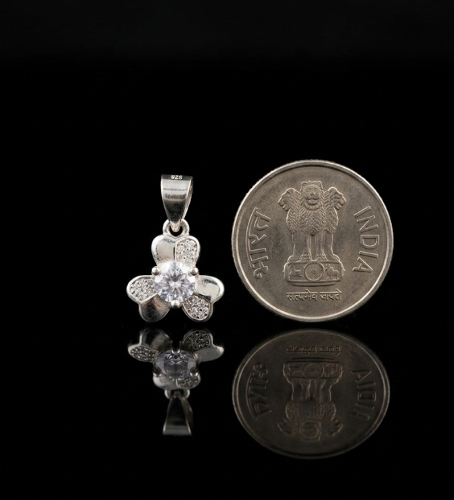 925 Sterling Silver Floral Bloom Pendant