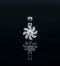 925 Sterling Silver Floral Pinwheel Pendant
