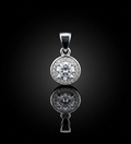 Classic Halo Round Brilliant 925 Sterling Silver Pendant