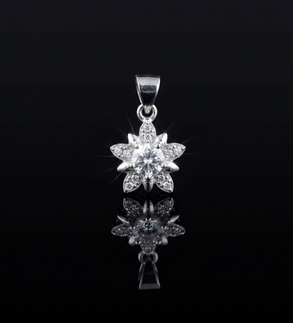 Radiant Star Bloom 925 Sterling Silver Pendant