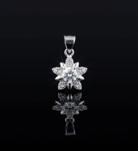 Radiant Star Bloom 925 Sterling Silver Pendant