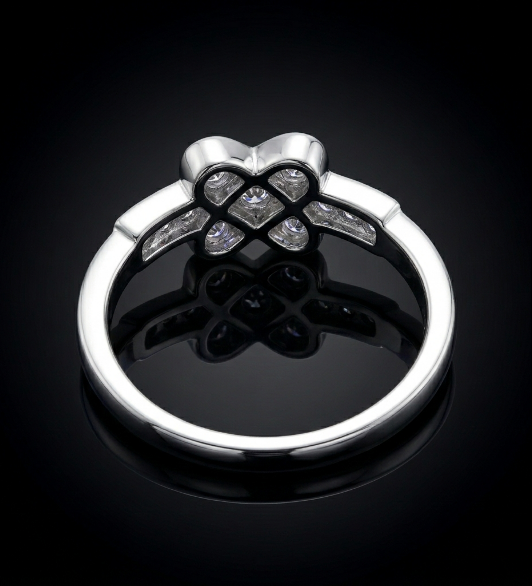 Sterling Silver Cross Shape AD Ring
