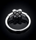 Sterling Silver Cross Shape AD Ring