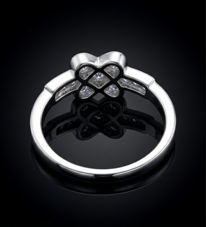 Sterling Silver Cross Shape AD Ring