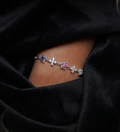 925 Sterling Silver Multi-Stone Symbol Charm Bracelet
