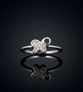 Sterling Silver Four Petal AD Ring