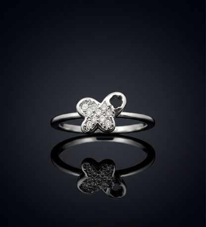 Sterling Silver Four Petal AD Ring