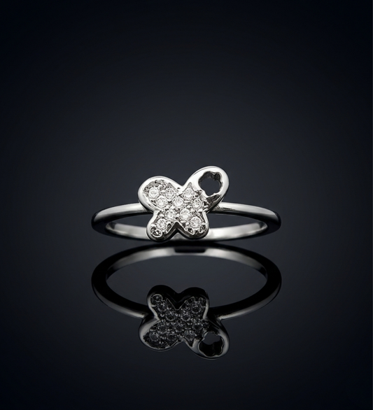 Sterling Silver Four Petal AD Ring
