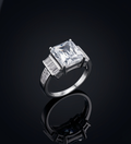 Sterling Silver Elegant Emerald Cut AD Ring