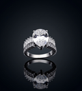 Sterling Silver Heart Shape Centerstone AD Ring