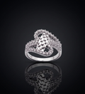 925 Silver Sparkling Crossover Weave Ring S
