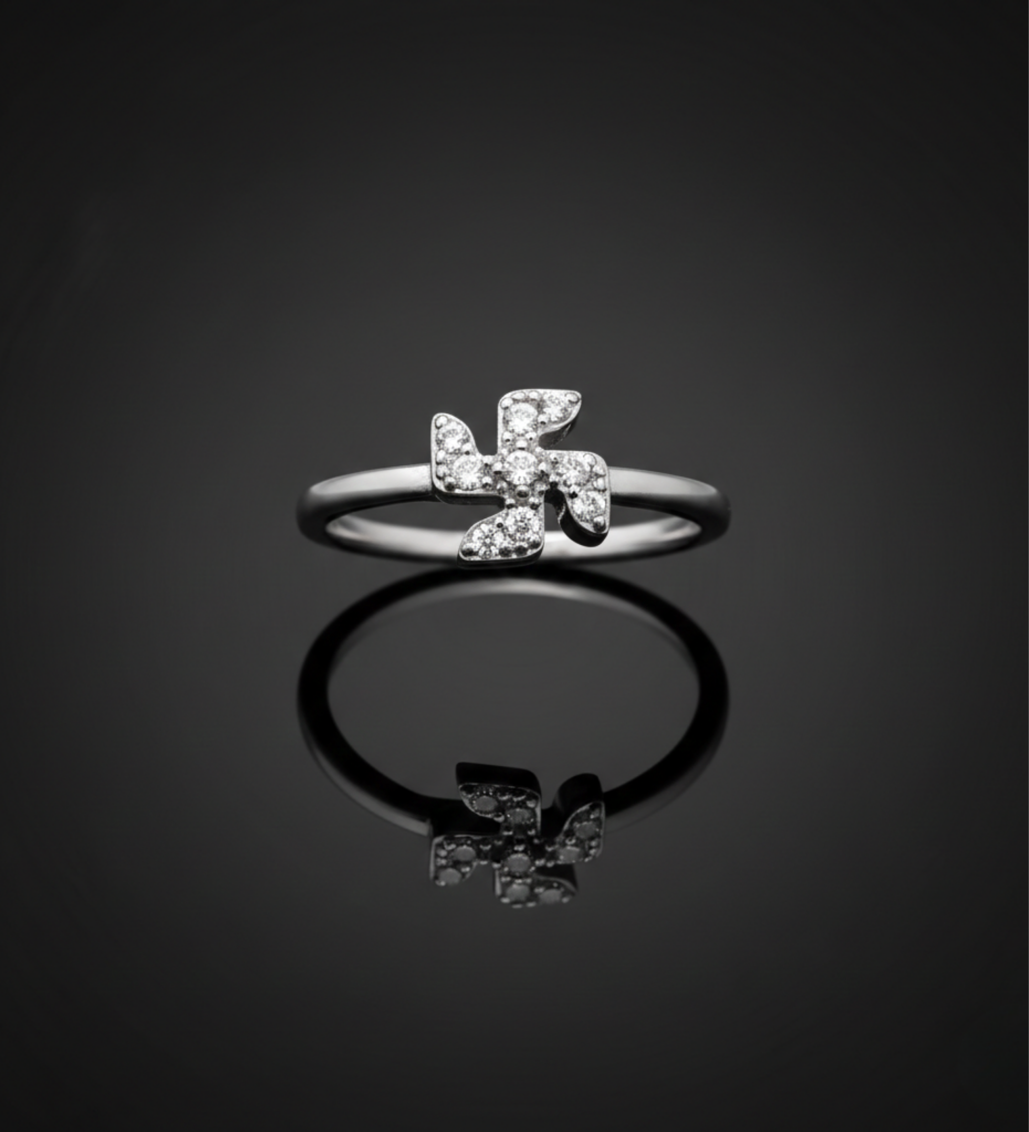 Swastik 925 Light Weight AD Ring L