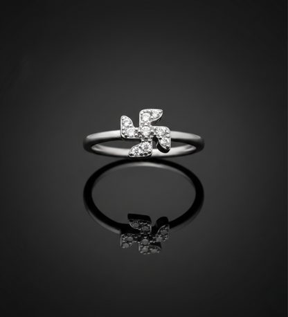 Swastik 925 Light Weight AD Ring L